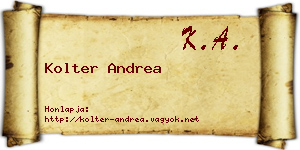 Kolter Andrea névjegykártya